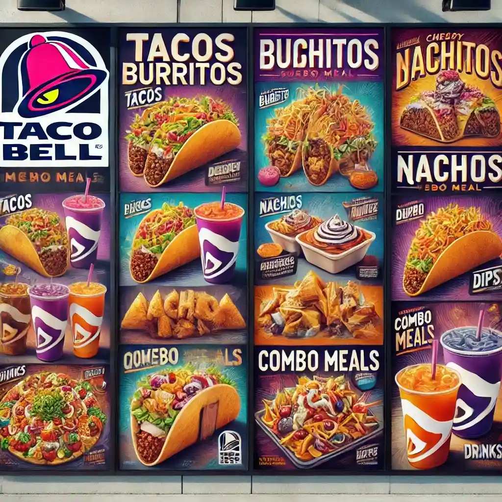 Taco Bell breakfast Menu, Tacos Burritos