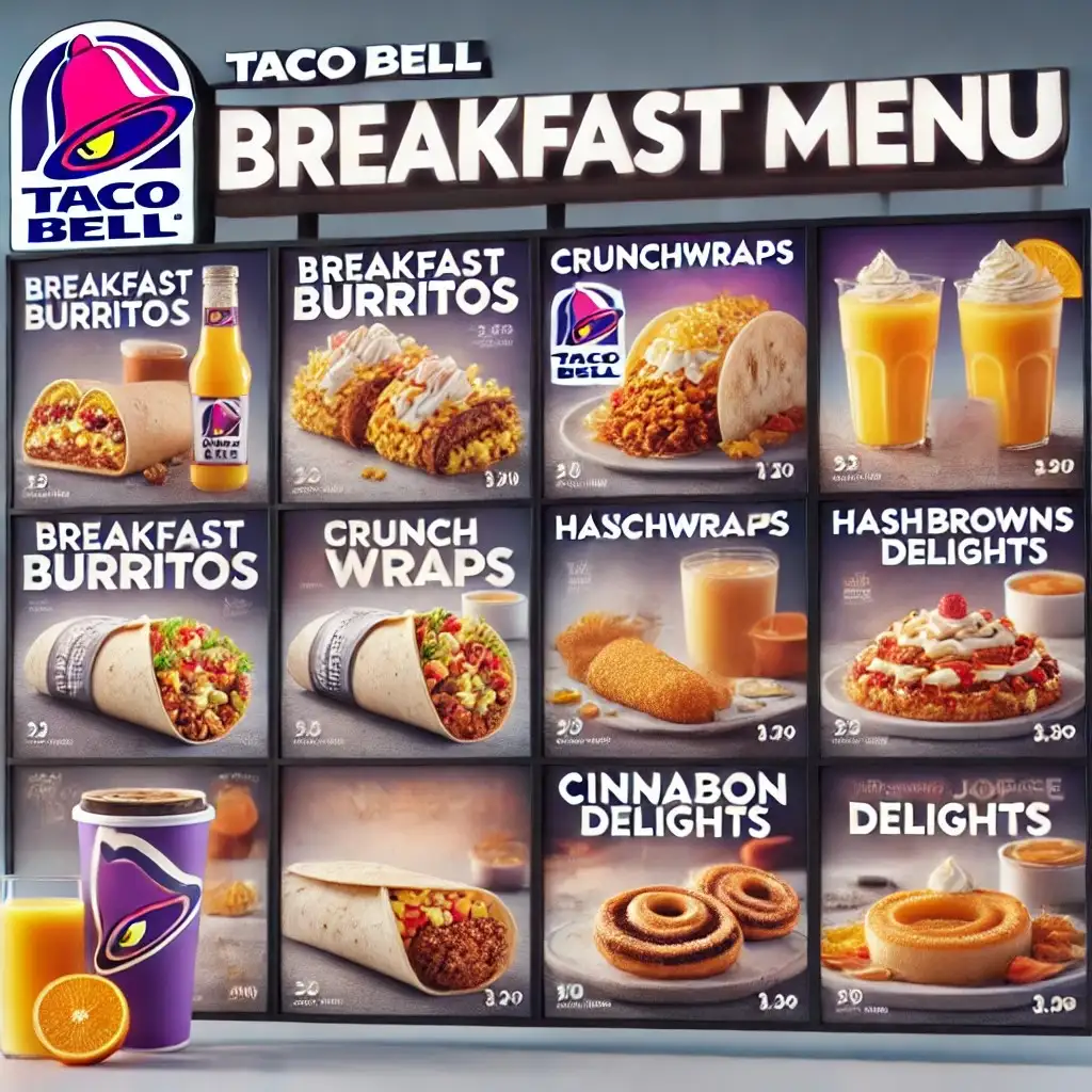 Taco bell menu breakfast, Breakfast meal taco bell